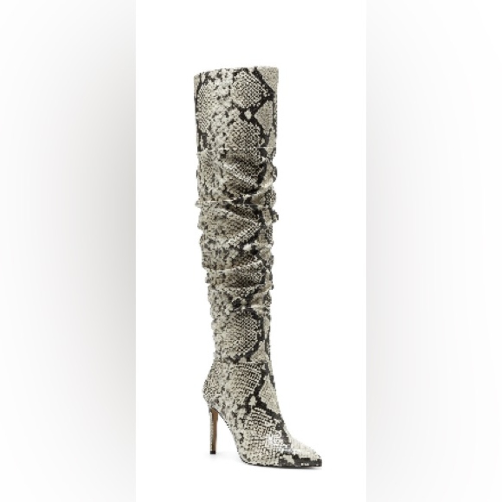 Vince Camuto Black and White Over the Knee Boots